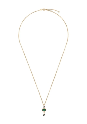 LEANDRA 18ky yellow gold Alegra emerald and diamonds necklace