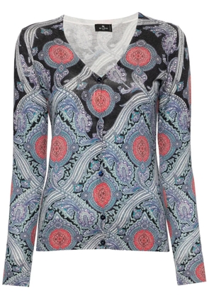 ETRO paisley-print cardigan - Blue