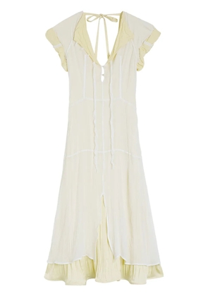 Jil Sander ruffled midi dress - White