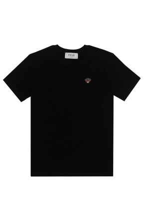 PELO FOUNDATION dog-appliqué T-shirt - Black
