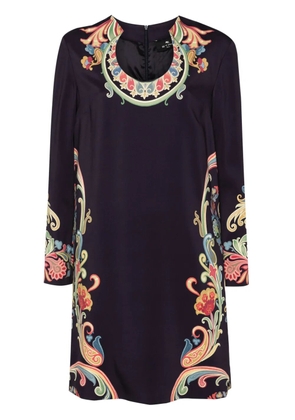 ETRO floral-print midi dress - Blue