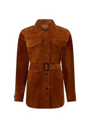 Moorer Aldara belted jacket - Brown