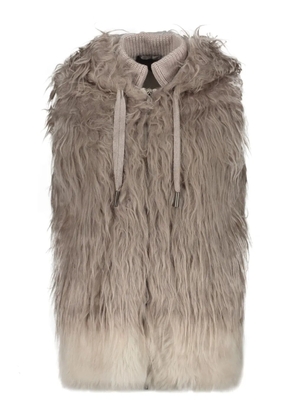 Lorena Antoniazzi alpaca fur vest - Neutrals