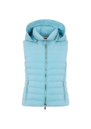 Moorer hooded puffer gilet - Blue
