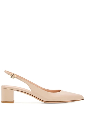 Gianvito Rossi 50mm slingback leather pumps - Neutrals