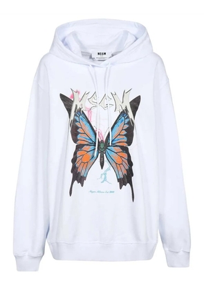 MSGM butterfly-print hoodie - White