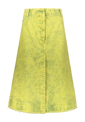 Cédric Charlier denim midi skirt - Yellow