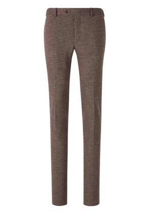 PT Torino houndstooth cropped tailored trousers - Brown