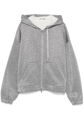 Peserico metallic-effect hoodie - Silver