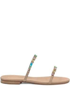 Emanuela Caruso crystal-embellished sandals - Neutrals