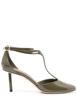 Ferragamo 75mm patent pumps - Green