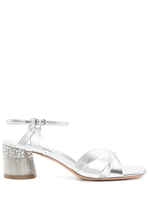 Casadei 55mm crystal-embellished sandals - Silver