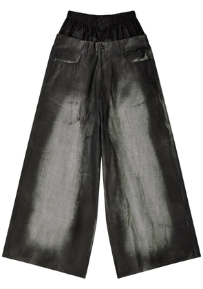 Melitta Baumeister distressed-finish wide-leg jeans - Black
