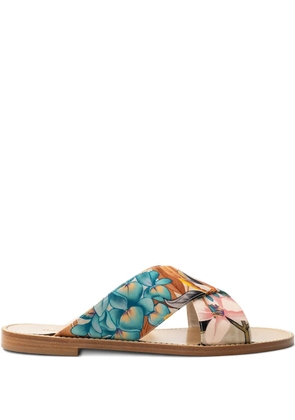 Ferragamo Giacky print flat sandals - Blue