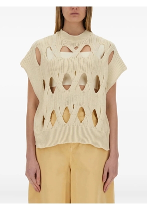Alysi cut-out knit T-shirt - Neutrals