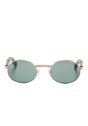 Cartier Eyewear wood-detail sunglasses - Gold