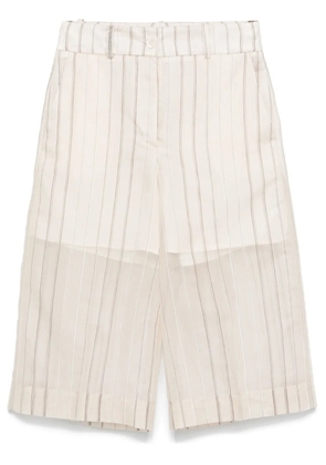 Peserico striped knee-length shorts - Neutrals