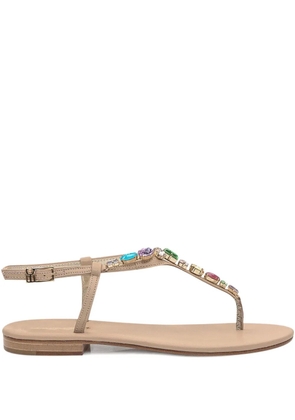 Emanuela Caruso crystal-embellished sandals - Neutrals