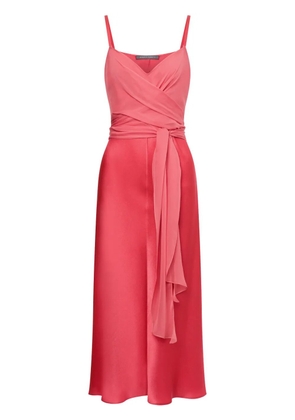 Alberta Ferretti V-neck satin dress - Pink