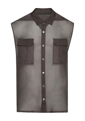 Rick Owens sheer sleeveless shirt - Grey