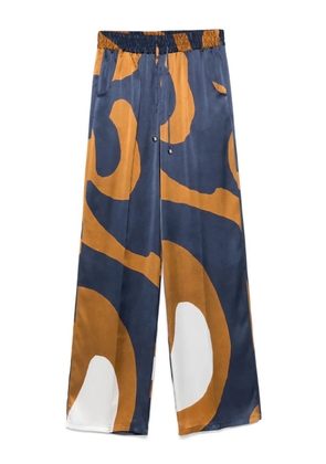 Kiton abstract-print trousers - Blue