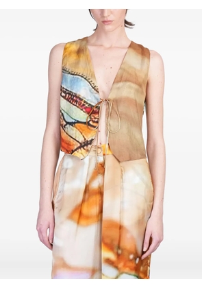 YAVI graphic-print vest - Neutrals