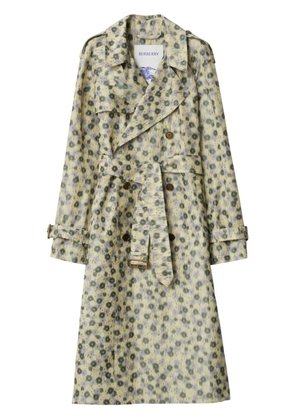 Burberry long daisy-print trench coat - Neutrals