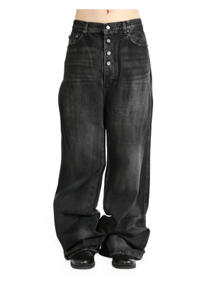 THUG CLUB distressed wide-leg jeans - Black