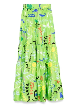 Rianna + Nina printed maxi skirt - Green
