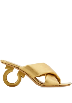 Ferragamo Gancini-heel padded sandals - Gold