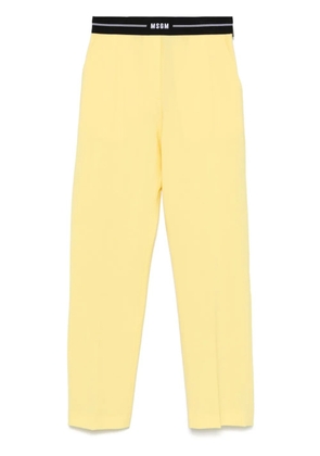 MSGM logo-waistband trousers - Yellow