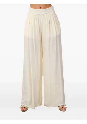 Babylone Paris pleated semi-sheer trousers - Neutrals