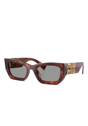 Miu Miu Eyewear logo-lettering sunglasses - Brown