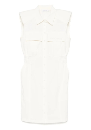 Patrizia Pepe logo-embroidered mini dress - White