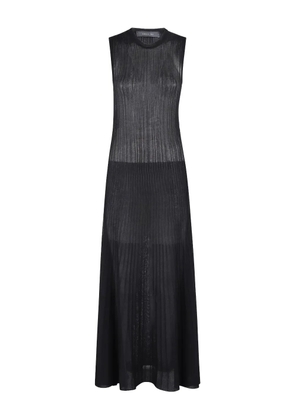Federica Tosi semi-sheer pleated maxi dress - Black