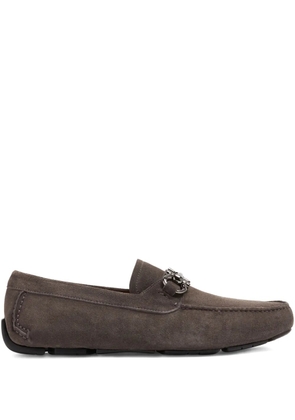 Ferragamo Gancini-detail suede loafers - Brown
