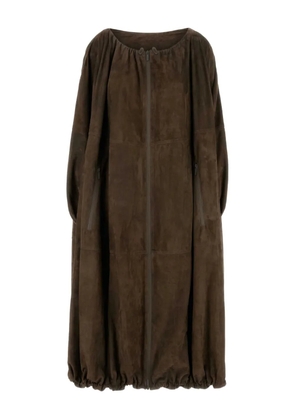 Ferragamo gathered-hem coat - Brown