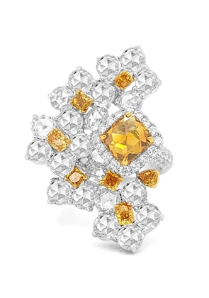 HYT Jewelry floral-shape diamond cocktail ring - Silver