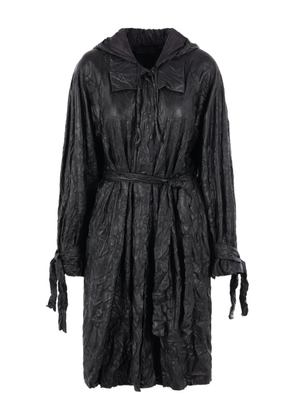 Maria Calderara hooded tie-waist coat - Black
