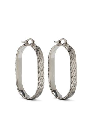 Jil Sander textured oval-hoop earrings - Silver