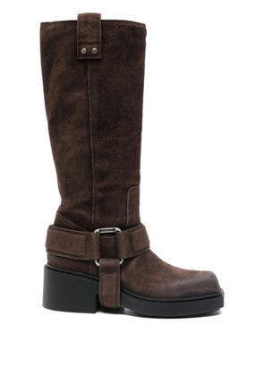 Vic Matie buckle-strap suede boots - Brown
