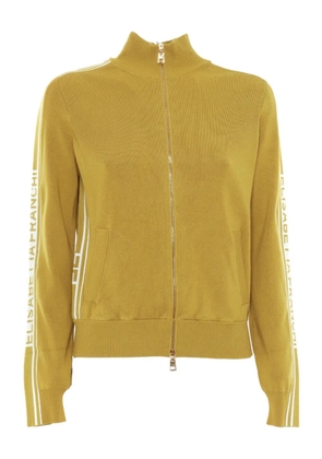 Elisabetta Franchi zip-front stripe-detail cardigan - Yellow