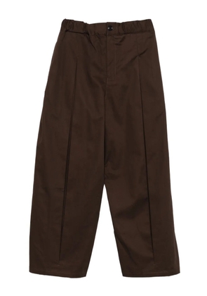 SAGE NATION box-pleat elasticated-waist pants - Brown