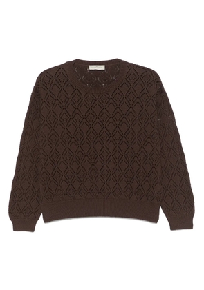Bruno Manetti pointelle-knit sweater - Brown