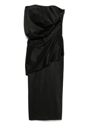 Almaz block draped midi dress - Black