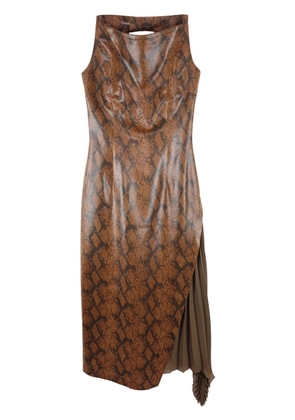 Rokh pleated dress - Brown