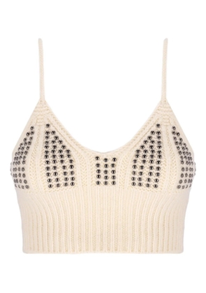 Laneus embellished knitted top - Neutrals