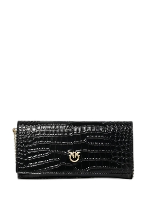 PINKO chain croc-effect wallet - Black