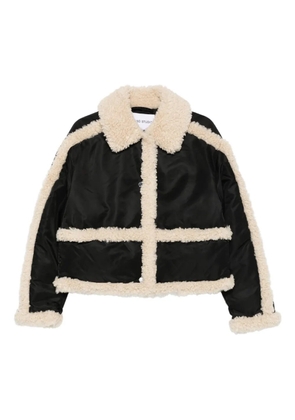 STAND STUDIO faux shearling-trim jacket - Black