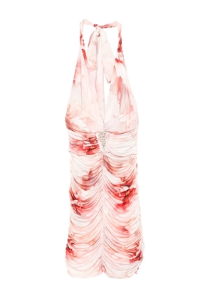 Babylone Paris V-neck floral-print mini dress - Pink